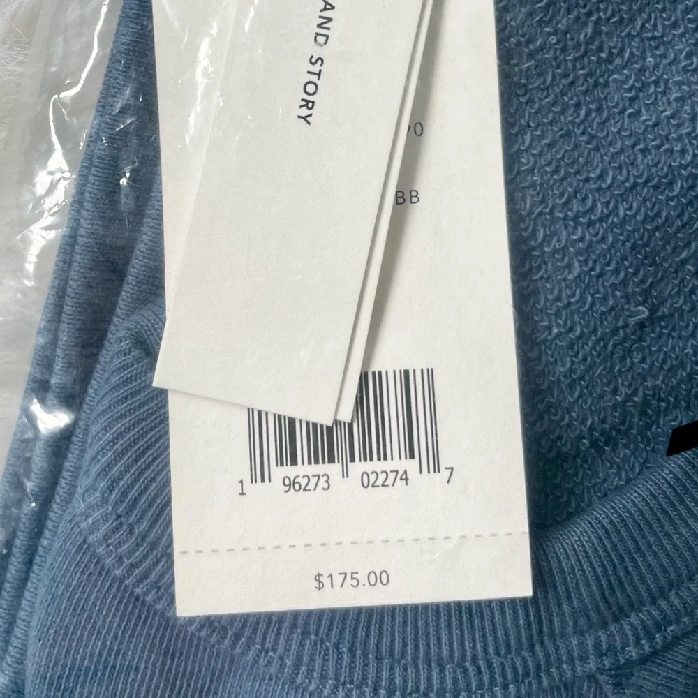 Vince Men’s NWT Crew Neck Pullover Sweatshirt in Washed Brisk Blue Size XL - Picture 9 of 9